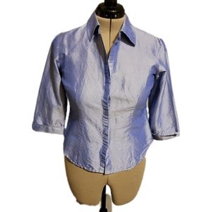 🔖Vinatge 100% Silk Button Down Shirt Blouse Sz M S.L.B